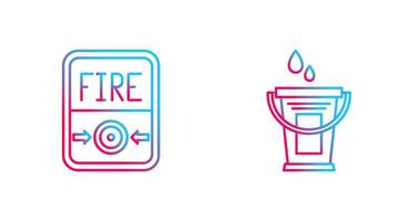 Fire Button and Water Bucket Icon vector