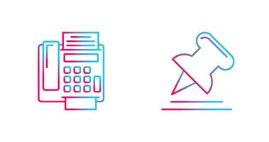 Fax Machine and Pin Icon vector