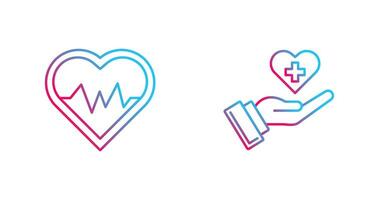 Heart Beat and Healthcare Icon vector