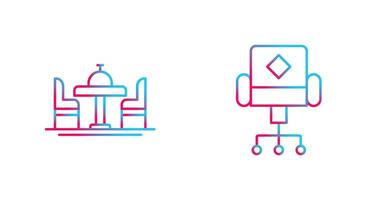 Chair and Dinning Table Icon vector