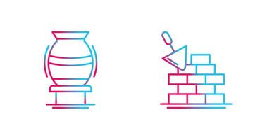 vase and brickwall Icon vector