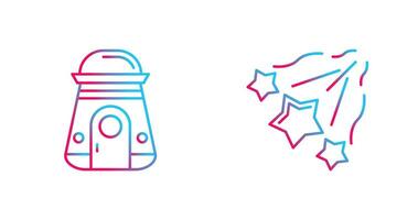 space capsule And falling stars Icon vector