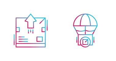 delivery box and parachute Icon vector