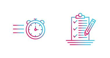 Stopwatch and Check List Icon vector