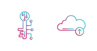 Electronic Key and Upload Icon vector