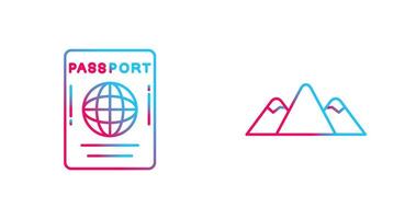 Passport and Mountain Icon vector