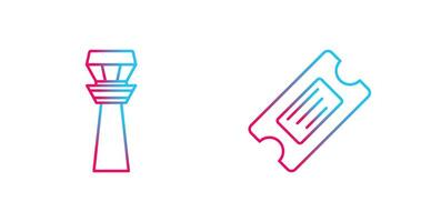 Control Tower and Ticket Icon vector