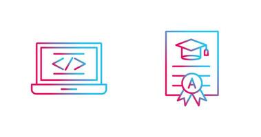 Coding and Report Card Icon vector