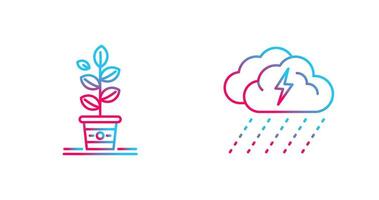 Planting and Rainy Day Icon vector