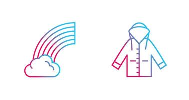 Rainbow and Raincoat Icon vector