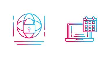 Internet Security and Calendar Icon vector