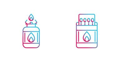 Camping Gas and Matches Icon vector