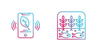 Smart Phone and Hydroponic Icon vector