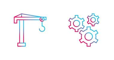 Crane and Gears Icon vector