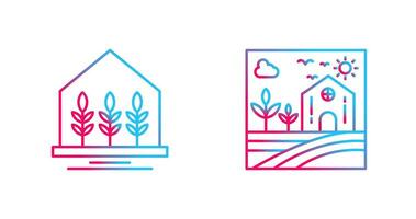 Farm House and Nature Icon vector