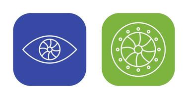 eye and optical diaphram Icon vector