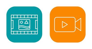 imágenes carrete y vídeo icono vector
