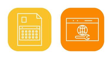 content planning and web support  Icon vector