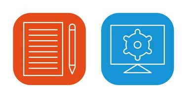 write feedback and computer settings Icon vector