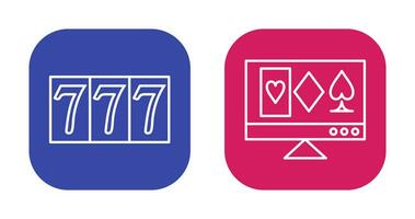 online gambling and triple sevens Icon vector