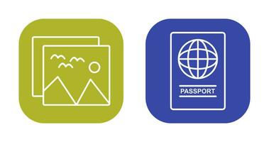 pictures and passport Icon vector