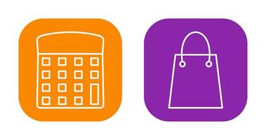 calculator and shopping bag Icon vector