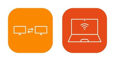 sharing system and connected laptop Icon vector