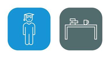 student standing and studying desk Icon vector