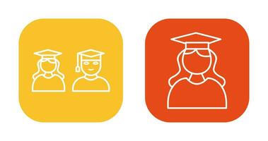 Graduates and Female Graduate Icon vector