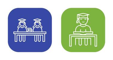 Combined Study and Studying on Desk Icon vector