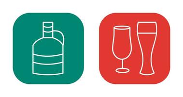 moon shine and beer glasses Icon vector