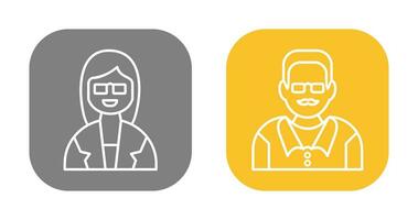 Female Professor and Male Professor Icon vector