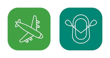 Landing Airplane and Dinghy Icon vector