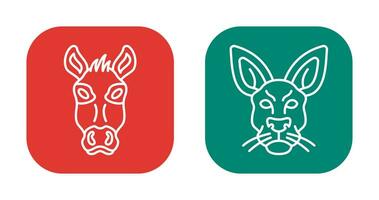 Donkey and Kangaroo Icon vector