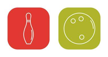 bowling pin and bowling ball Icon vector