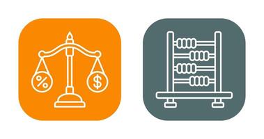 Scale and Abacus Icon vector