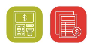 Atm and Invoice Icon vector