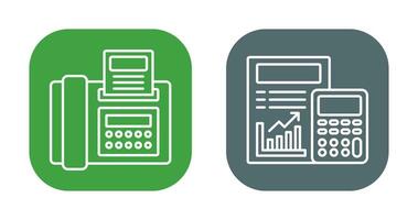 Fax and calculating Icon vector