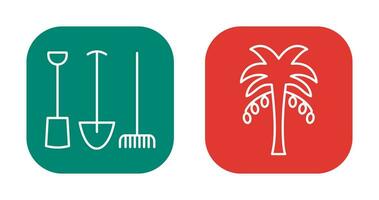 Gardening Tools and Palm tree Icon vector