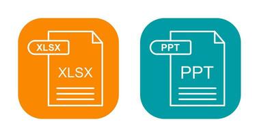XLSX and PPT Icon vector