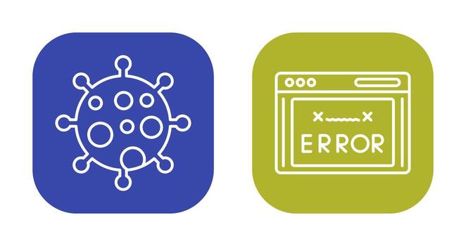 Virus and Error Code Icon vector