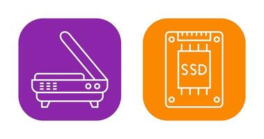 Scanner and Hard drive Icon vector