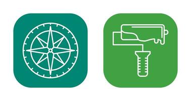 Compass and Roller Icon vector