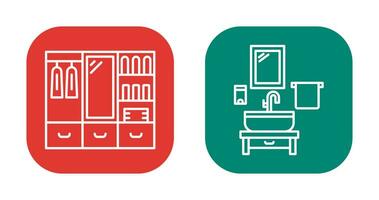 Wardrobe and Washbasin Icon vector