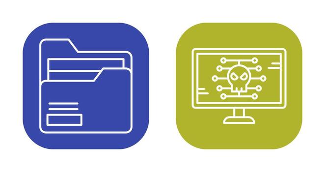 Folder and Malware Icon vector