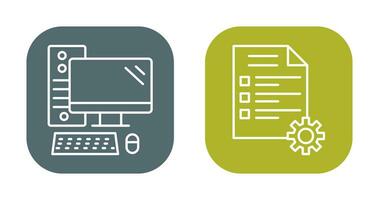 Computer and Test Icon vector