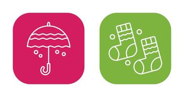 Umbrella and Winter Socks Icon vector