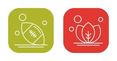 Rugby and Leaf Icon vector