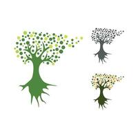 Logos of green Tree leaf ecology vector