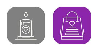 Candle and Gift Bag Icon vector